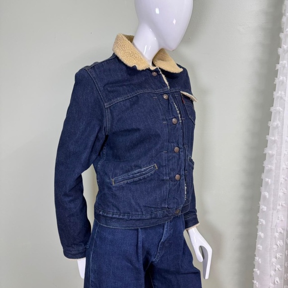 Vintage Late 90s / Y2K Levi’s Red Tab Faux Sherpa Denim Jacket - Picture 2 of 7